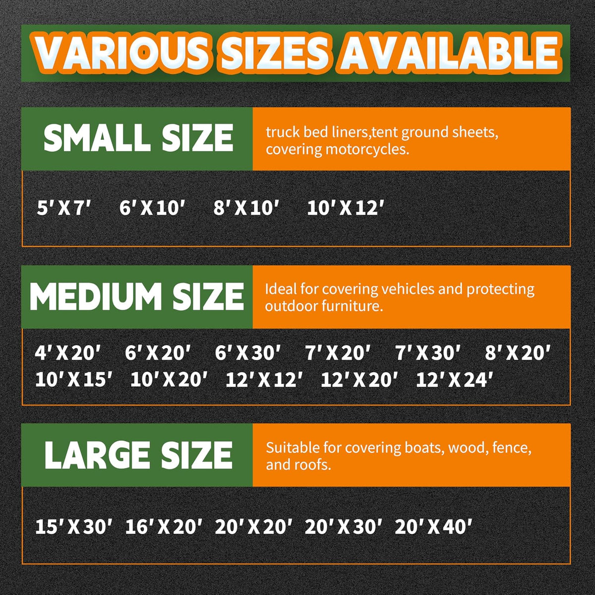 RAINDEWAY 6' X 10' Heavy Duty Tan Poly Tarp Multipurpose Waterproof Cover