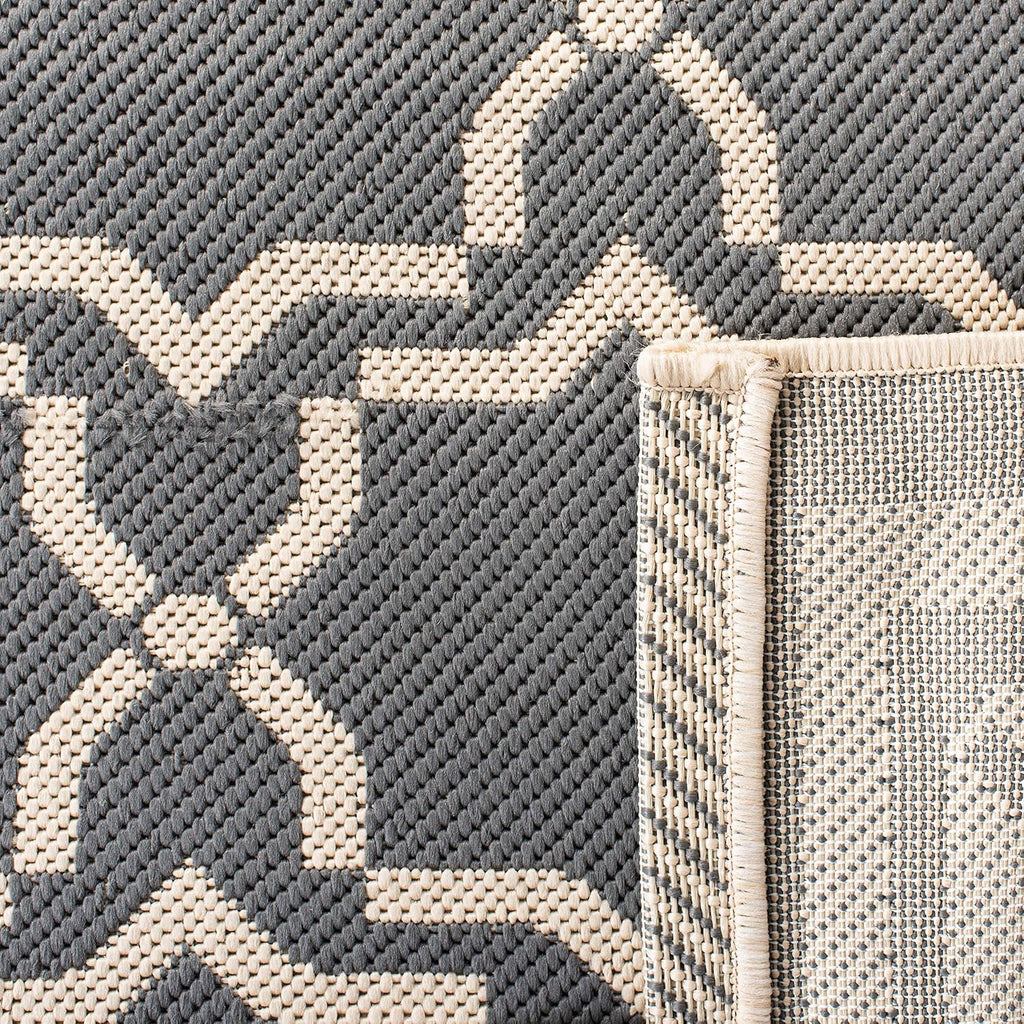 SAFAVIEH Washable Rug Outdoor Courtyard Collection - 2'3" x 6'7" Runner, Anthracite & Beige, Non-Shedding & Easy Cleaning, Ideal for Patio, Entryway, Mudroom, Hallway, Kitchen (CY6916-246)