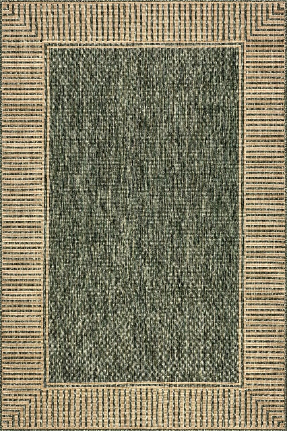 nuLOOM Asha Green Bordered Power Loomed Indoor/Outdoor Area Rug, 4' x 6'
