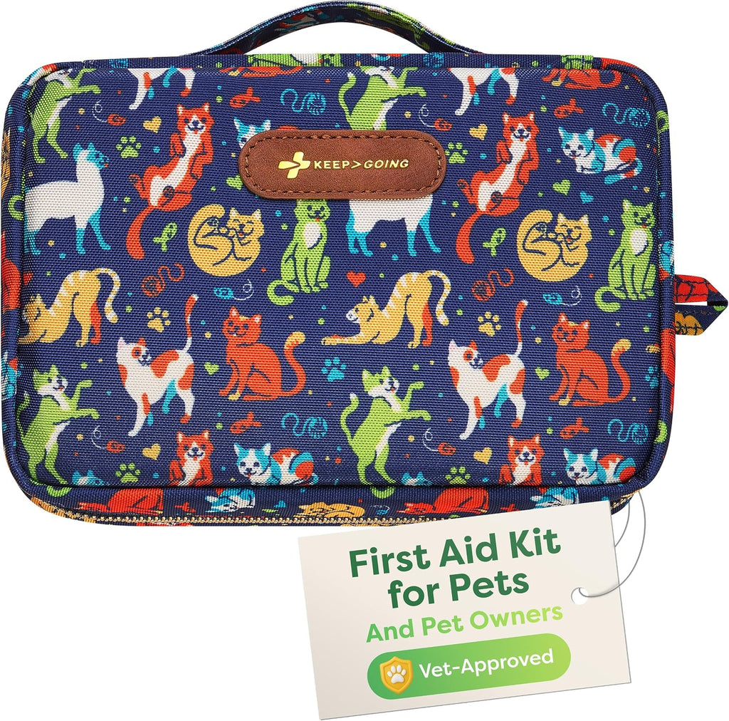KeepGoing Pet First Aid Kit for Dogs & Cats, 99 Pc. Travel Emergency Kit