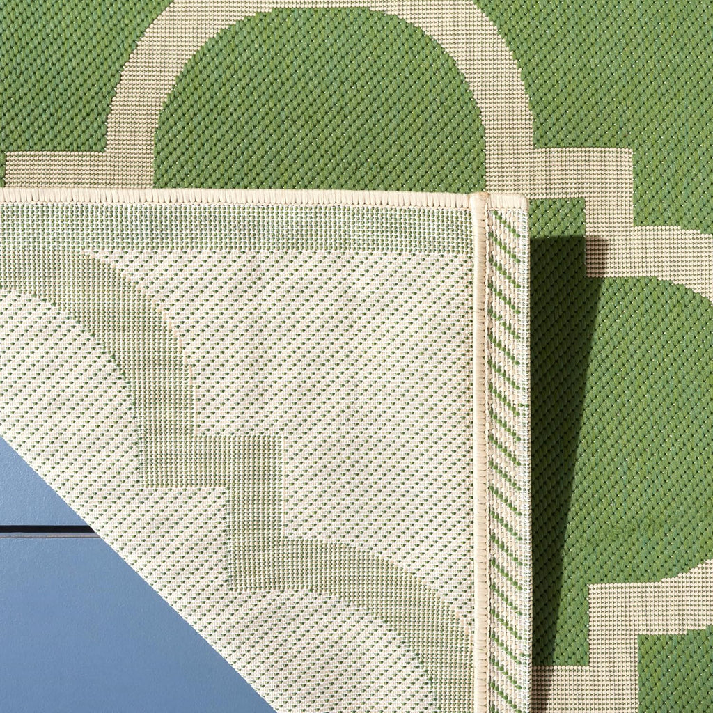 SAFAVIEH Washable Rug Outdoor Courtyard Collection - 2' x 3'7", Green & Beige, Non-Shedding & Easy Cleaning, Ideal for Patio, Front Door, Entryway, Doormat (CY6243-244)