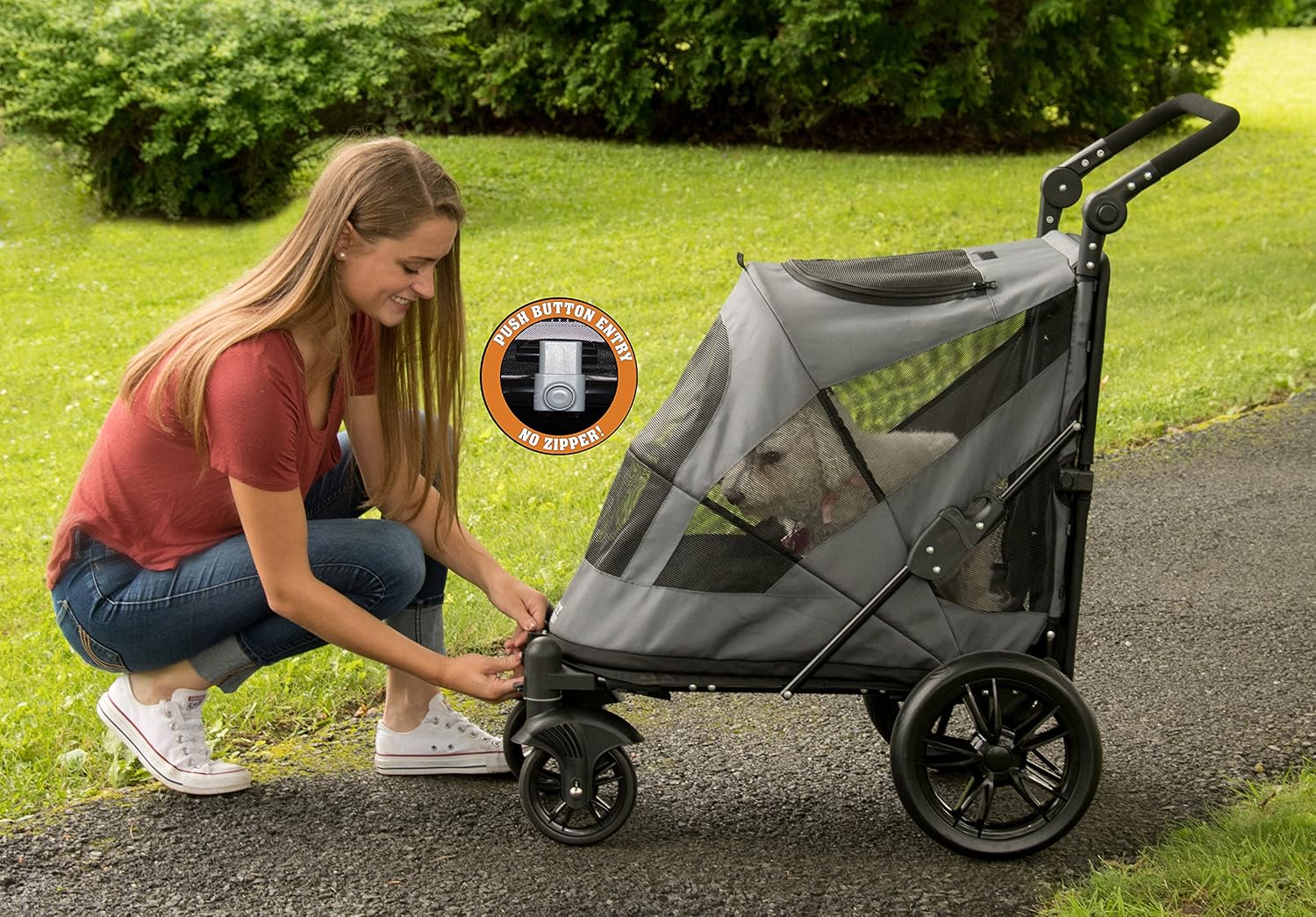 Pet Gear No-Zip Excursion Pet Stroller, Dark Platinum