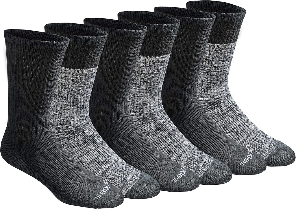 Dickies Men's Dri-Tech Essential Moisture Control Crew Socks, Available in M-XXL (6, 12 Pairs)