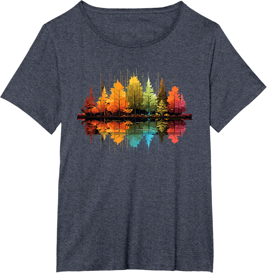 Nature Reflection Forest Trees Outdoor Wildlife T-Shirt