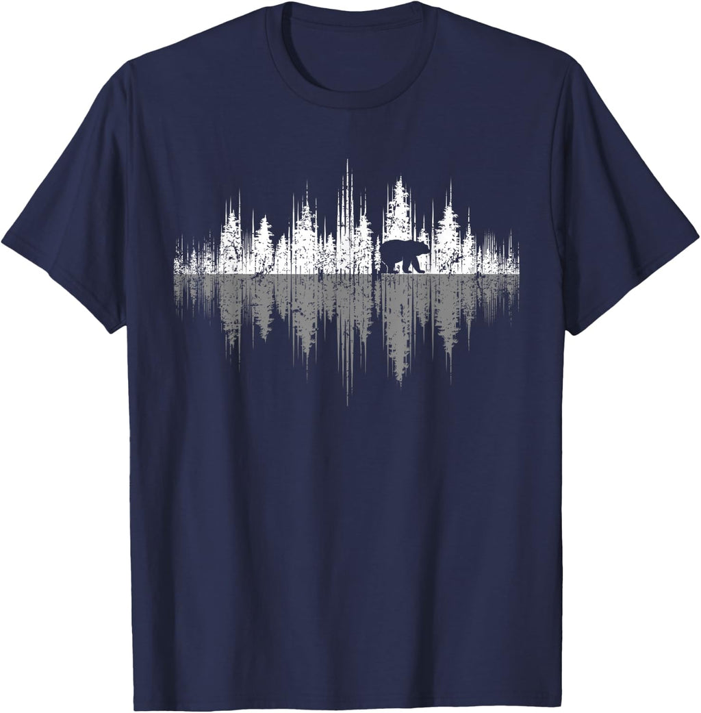 Trees Reflection Wildlife Nature Animal Bear Outdoor Forest Tees T-Shirts