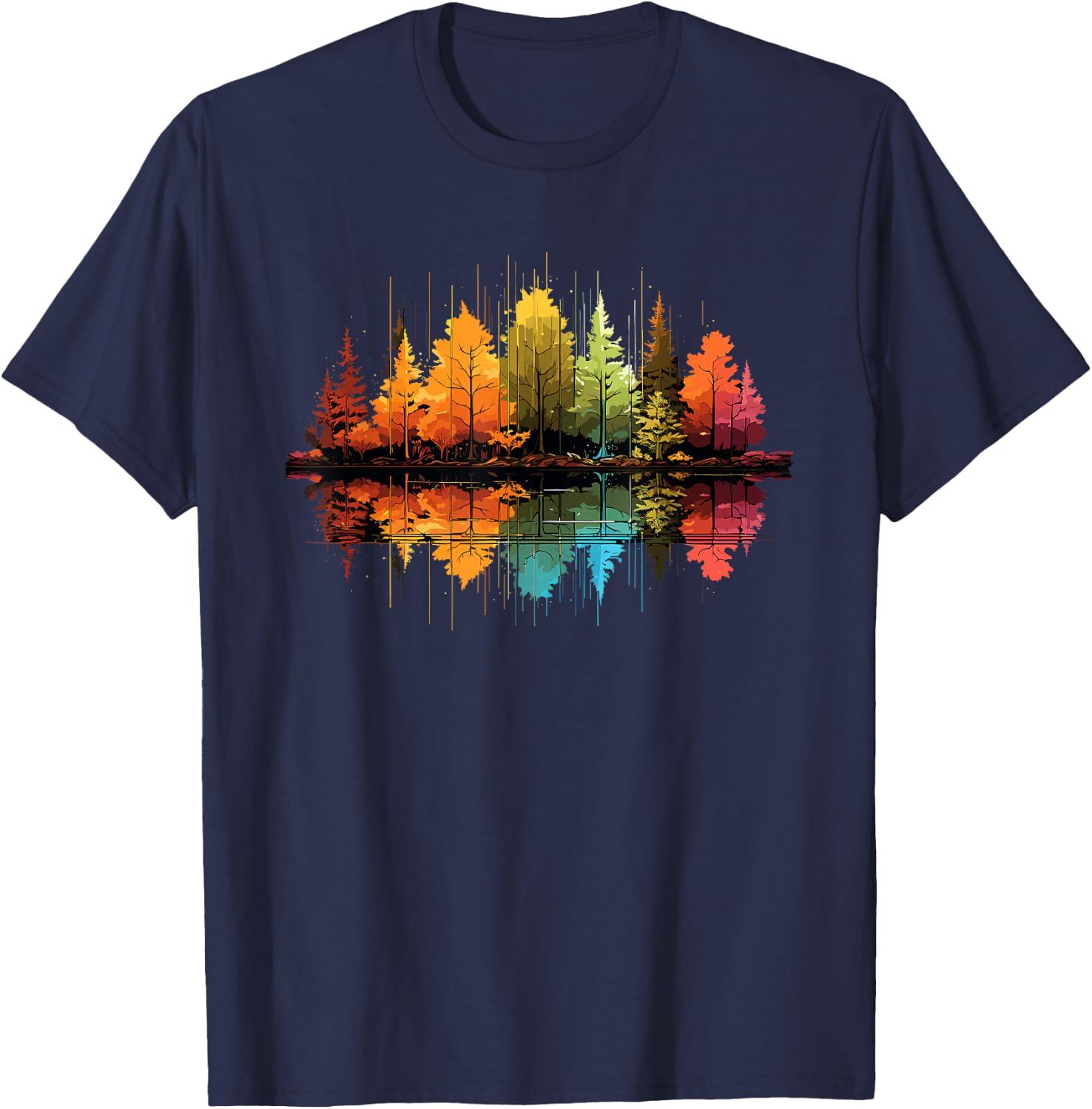 Nature Reflection Forest Trees Outdoor Wildlife T-Shirt