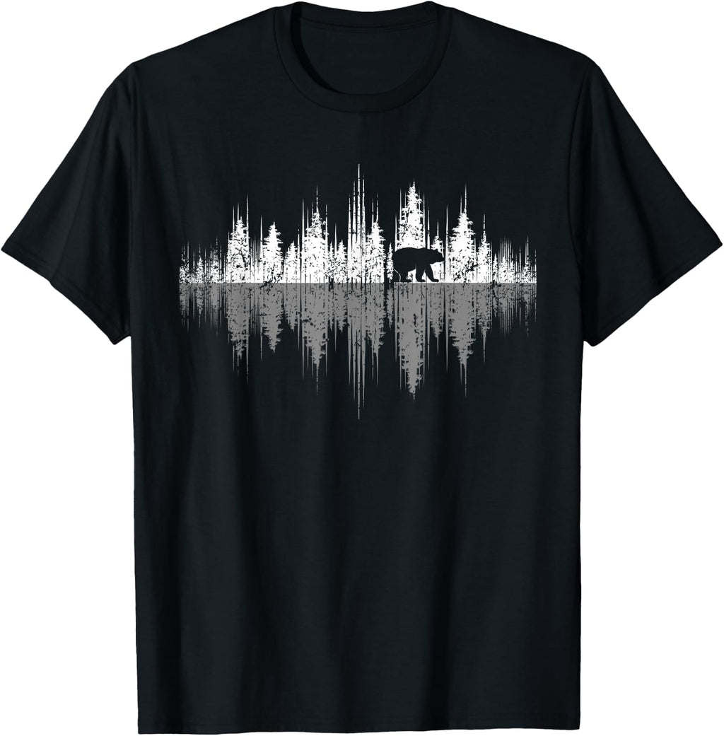 Trees Reflection Wildlife Nature Animal Bear Outdoor Forest Tees T-Shirts