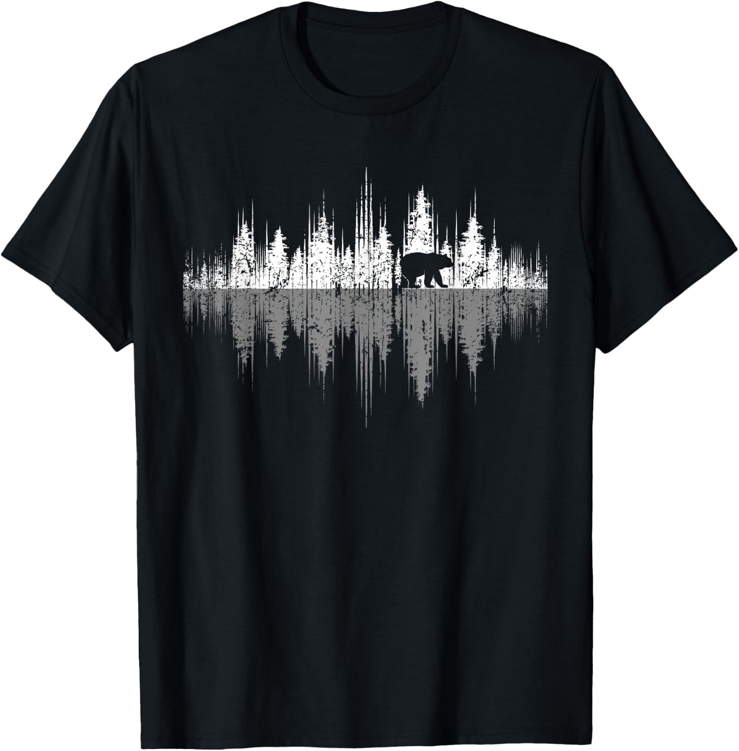 Trees Reflection Wildlife Nature Animal Bear Outdoor Forest Tees T-Shirts