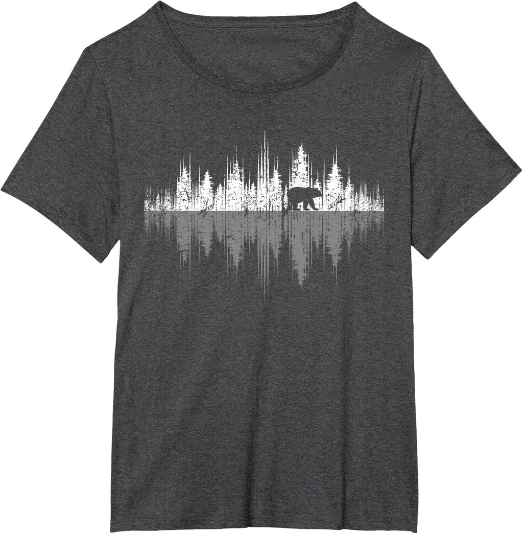 Trees Reflection Wildlife Nature Animal Bear Outdoor Forest Tees T-Shirts