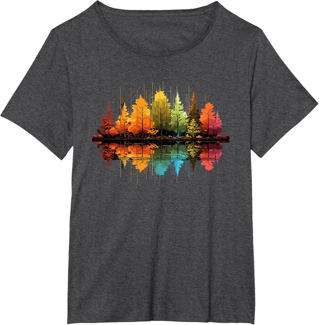 Nature Reflection Forest Trees Outdoor Wildlife T-Shirt