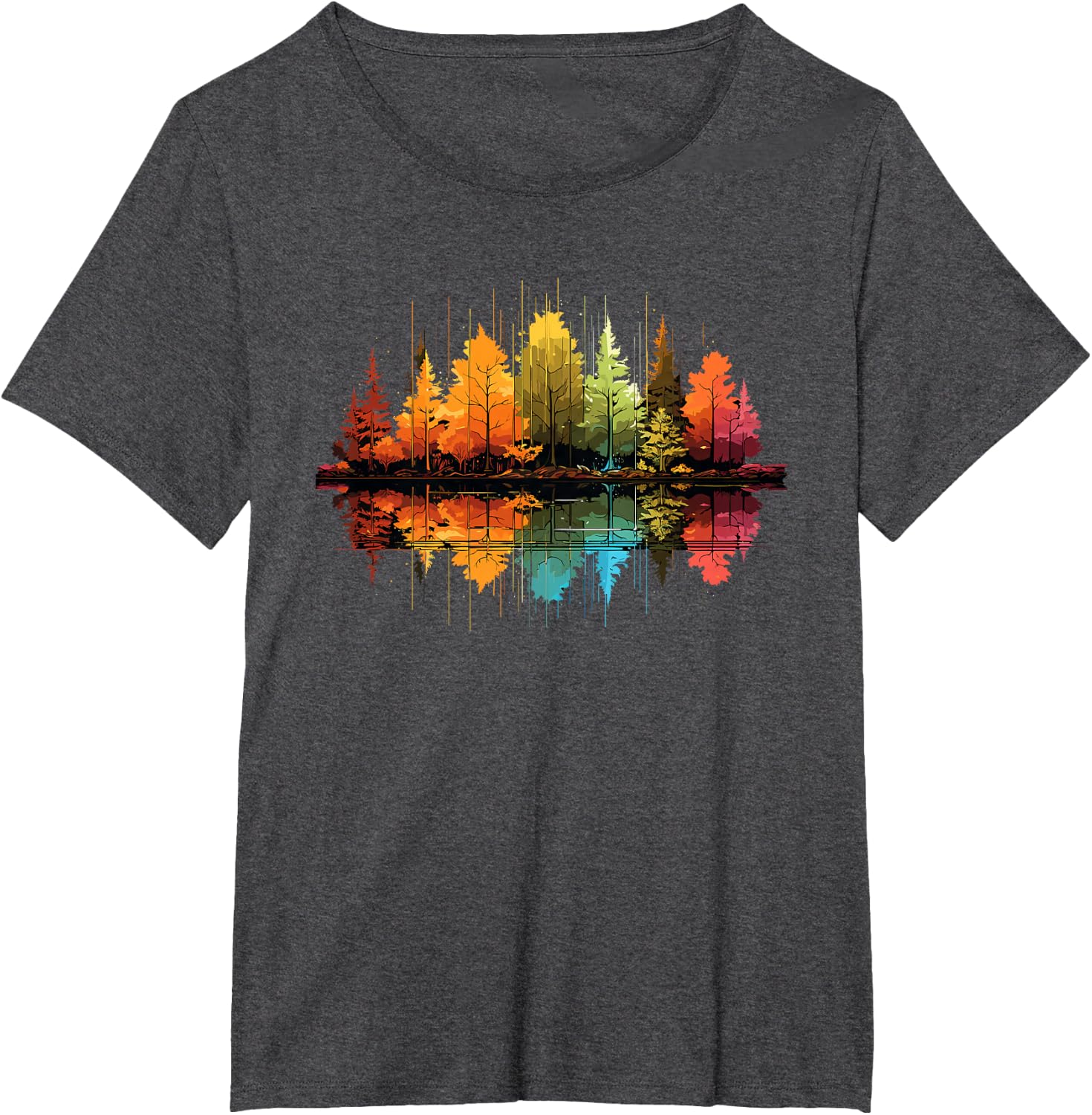 Nature Reflection Forest Trees Outdoor Wildlife T-Shirt