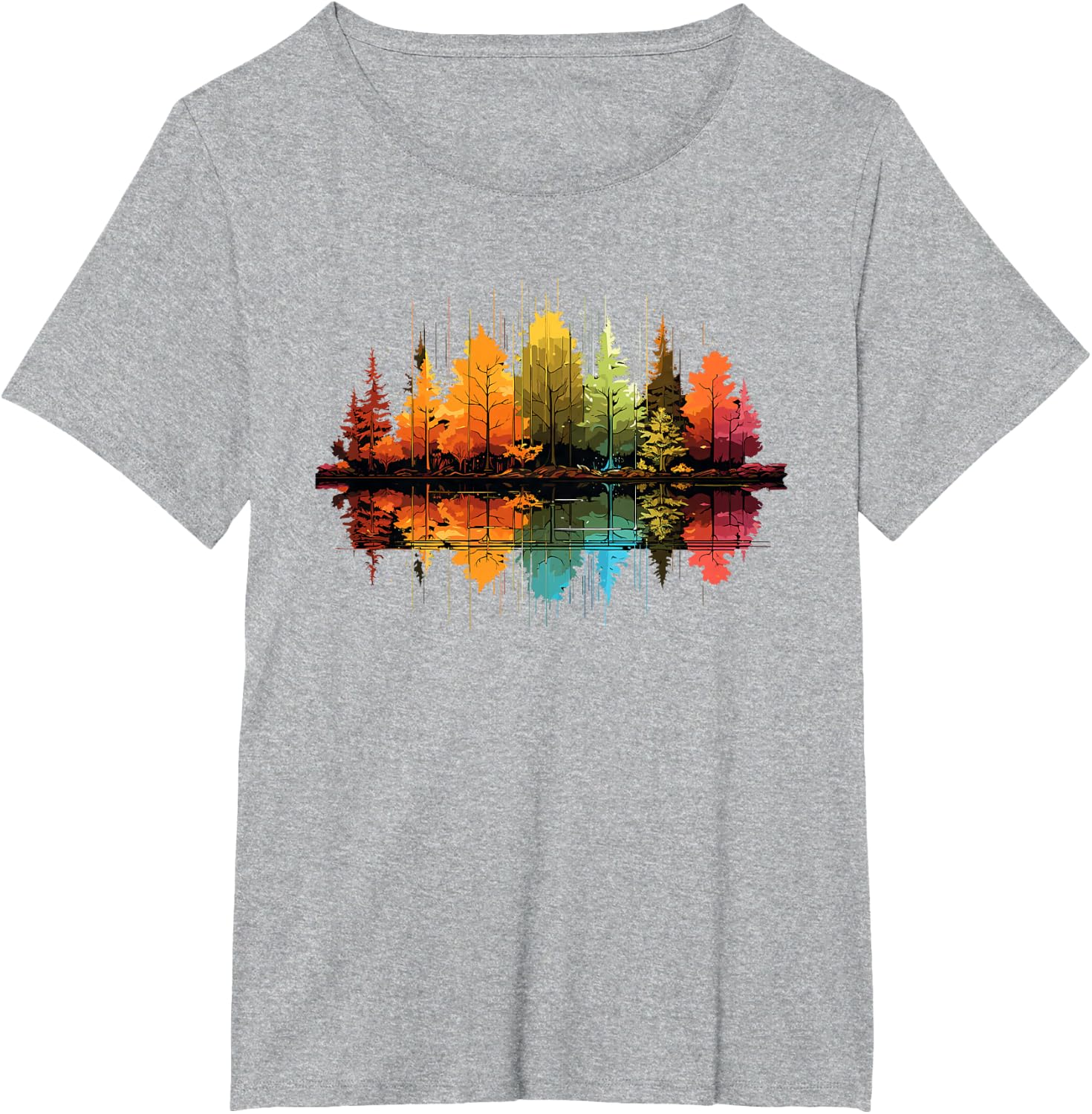 Nature Reflection Forest Trees Outdoor Wildlife T-Shirt
