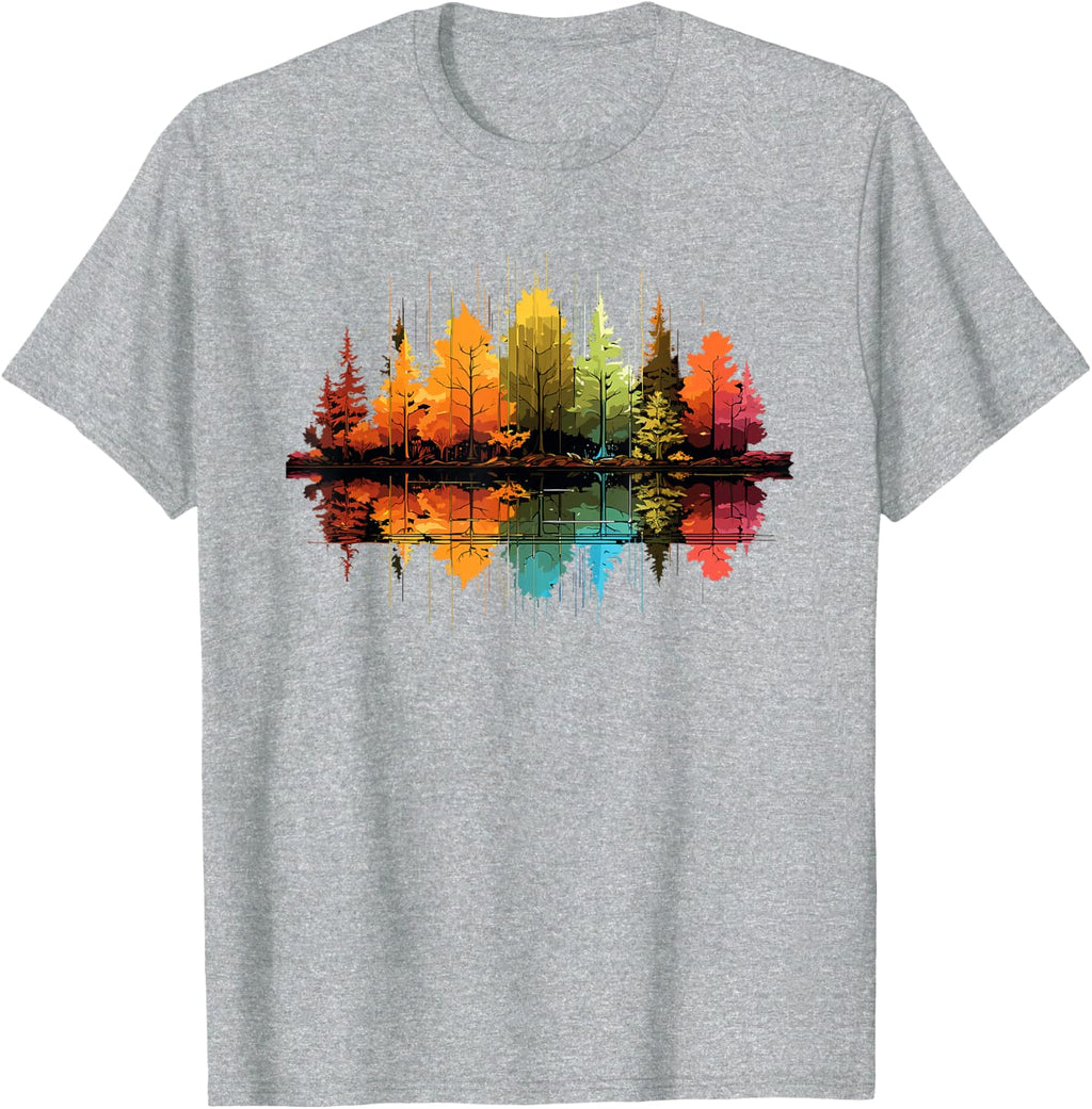 Nature Reflection Forest Trees Outdoor Wildlife T-Shirt