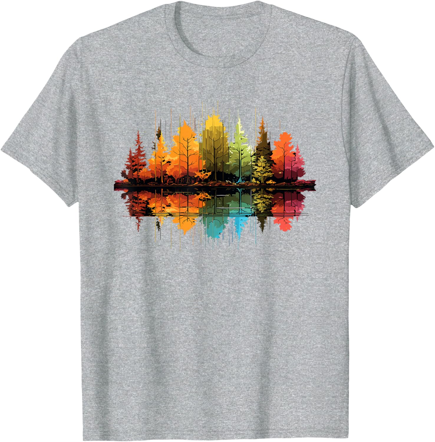 Nature Reflection Forest Trees Outdoor Wildlife T-Shirt